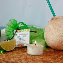 Load image into Gallery viewer, COCONUT LIME TEALIGHTS (SET OF 4)