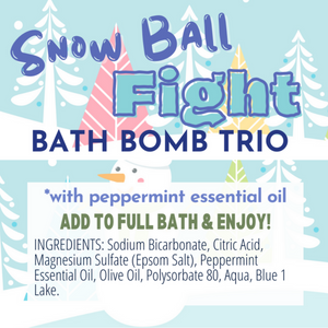SNOW BALL FIGHT BATH BOMB TRIO
