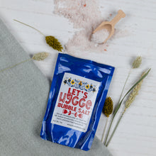 Load image into Gallery viewer, Packaged bubble salt with a decorative label on a light background