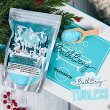 Load image into Gallery viewer, Bath bomb packaging with 'Bath Bevy' branding on a decorative background with greenery and berries.