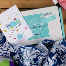 Load image into Gallery viewer, BathBevy product with 'Hello Summer' card on a wooden surface