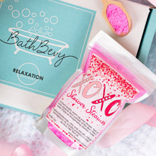 Load image into Gallery viewer, Bath and body product with 'Bath Bevy' packaging on a soft background