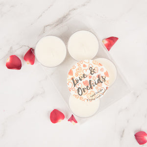 LOVE & ORCHIDS TEALIGHTS (SET OF 4)