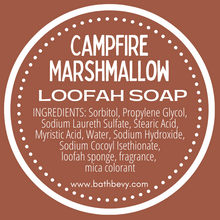 Load image into Gallery viewer, CAMPFIRE MARSHMALLOW LOOFAH SOAP